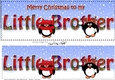 Large DL Merry Christmas LITTLE BROTHER 3D decoupage with Tartan Penguins