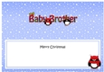 Large DL Merry Christmas BABY BROTHER insert with Tartan Penguins