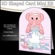 3D Shaped Card Kit - Bathtub Buddies - Cute Little Elephant