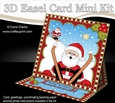 3D Easel Card Mini Kit - Christmas Oops Santa is Skiing!!