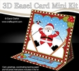 3D Easel Card Mini Kit - Christmas Oops Santa is Skiing!!