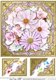 8 x 8  Pretty Flowers on Gold Frame Scalloped Corner Topper 