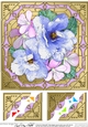 8 x 8  Pretty Flowers on Gold Frame Scalloped Corner Topper 