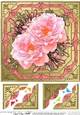 8 x 8  Pretty Flowers on Gold Frame Scalloped Corner Topper 