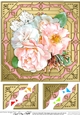 8 x 8  Pretty Flowers on Gold Frame Scalloped Corner Topper 