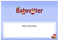 Large DL Merry Christmas BABYSITTER insert with Cupcakes