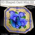 3D Shaped Octagonal Floral Card Kit - Butterfly & Roses