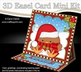 3D Easel Card Mini Kit - Christmas Bobbin Robin is Snowballing