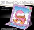 3D Easel Card Mini Kit - Christmas Bobbin Robin is Snowballing