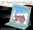 3D Easel Card Mini Kit - Christmas Bobbin Robin is Snowballing