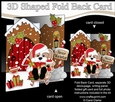 3D Shaped No-Hole Fold Back Christmas Card Kit - Little Cavachon Dog