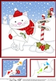 8 x 8 Christmas Scalloped Corner Topper - Cute Little Cat