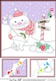8 x 8 Christmas Scalloped Corner Topper - Cute Little Cat