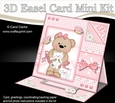 3D Easel Card Mini Kit - Pretty in Pink - Livvy Bear has Kitty Kats