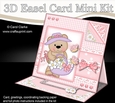 3D Easel Card Mini Kit - Pretty in Pink - Livvy Bear has Pretty Flowers