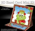 3D Easel Card Mini Kit - Cute Little Christmas Dino has an Xmas Cracker