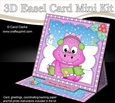 3D Easel Card Mini Kit - Cute Little Christmas Dino has an Xmas Cracker
