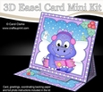 3D Easel Card Mini Kit - Cute Little Christmas Dino has an Xmas Cracker