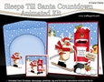 3D Animated Sleeps Till Santa Christmas Postbox Countdown Card Kit - Rudolph is Skiing