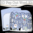 3D Pop Out Christmas Word Card Kit - Merry Christmas NEPHEW with Santa