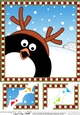 8 x 8 Scalloped Corner Topper - Cute Fun Pip Penguin