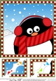8 x 8 Scalloped Corner Topper - Cute Fun Pip Penguin 