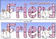Large DL Merry Christmas FRIEND 3D decoupage with Snowball Sam