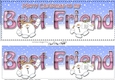 Large DL Merry Christmas BEST FRIEND 3D decoupage with Snowball Sam