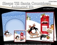 3D Animated Sleeps Till Santa Christmas Postbox Countdown Card Kit - Cute Penguin is Sledging