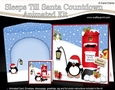 3D Animated Sleeps Till Santa Christmas Postbox Countdown Card Kit - Cute Penguin is going to Santas Workshop