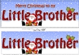 Large DL Merry Christmas to my LITTLE BROTHER with Santa 3D decoupage