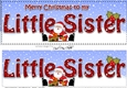 Large DL Merry Christmas to my LITTLE SISTER with Santa 3D decoupage