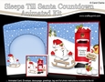 3D Animated Sleeps Till Santa Christmas Postbox Countdown Card Kit - Snowball Sam is Sledging