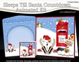3D Animated Sleeps Till Santa Christmas Postbox Countdown Card Kit - OOps Snowball Sam is Skiing