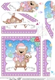 Christmas Fan Pyramage Topper - Livvy Bear is Sledging