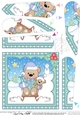 Christmas Fan Pyramage Topper - Livvy Bear is Sledging