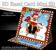 3D Easel Card Mini Kit - Christmas Rudolph is Sledging