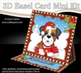3D Easel Card Mini Kit - Cute Little Christmas Boxer Dog