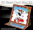 3D Easel Card Mini Kit - Cute Little Christmas Spotty Dog