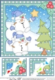 Christmas Snowball Sam 8 x 8 Scalloped Corner Topper