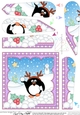 Christmas Penguin Fan Pyramage Topper