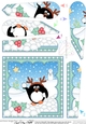 Christmas Penguin Fan Pyramage Topper
