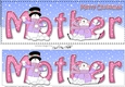 Large DL Merry Christmas MOTHER 3D decoupage with Snowman Rio