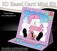 3D Easel Card Mini Kit - Christmas Snowman Oli has lots of Presents