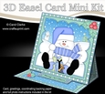 3D Easel Card Mini Kit - Christmas Snowman Oli has lots of Presents
