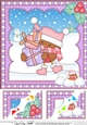 Christmas 8 x 8 Scalloped Corner Topper - Bobbin Robin has Xmas Presents