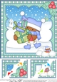 Christmas 8 x 8 Scalloped Corner Topper - Bobbin Robin has Xmas Presents