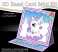 3D Easel Card Mini Kit - Cute Little Christmas Unicorn