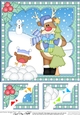 Christmas Rudolph 8 x 8 Scalloped Corner Topper