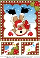 Christmas Rudolph 8 x 8 Scalloped Corner Topper